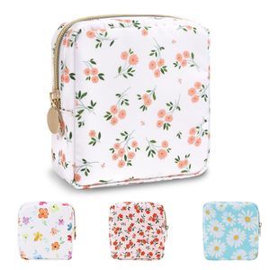 Waterproof Mini Floral Makeup Bag Pouch For Purse,nylon Flower Cosmetic Travel😚